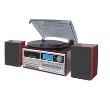 TECHPLAY ODC128BT WOOD BLUETOOTH SHELF STEREO SYSTEM  RECORD PLAYER CD CASSETTE