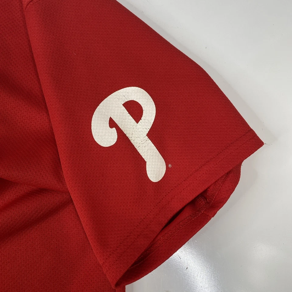 Vintage Ryan Howard Philadelphia Phillies Red Jersey #6 Mens L Stitched Button - Image 4 of 4