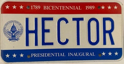 DC vanity HECTOR license plate Ector Hec Hecie Heck Heckie Heitor Hektor