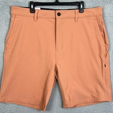 NEW Hurley Shorts Mens 38 Burnt Orange Trek Hybrid Geometric Chino Stretch Logo