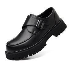Mens Casual Dress Oxfords Party Evening Faux Leather Big Round Toe Buckle Shoes