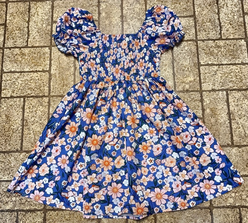 PatPat Girl's Floral Smocked Dress. Sz. 6-7 Yrs. Pretty!
