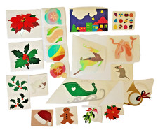 VTG Mrs Grossman 80s 90s Christmas Joy Mistletoe Mice Holly Scrapbook Stickers