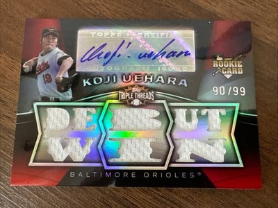 2009 Topps 136 Debut Win Koji Uehara Triple Threads Rookie /99 Autograph