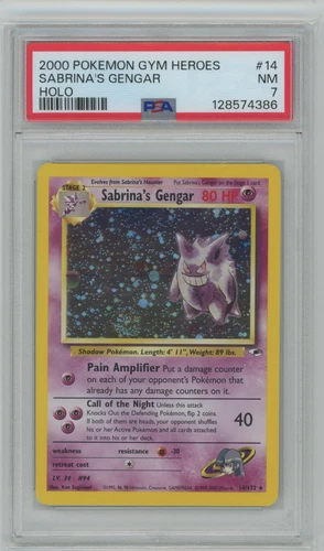 Pokemon 2000 Gym Heroes Holo #14 Sabrina's Gengar PSA 7