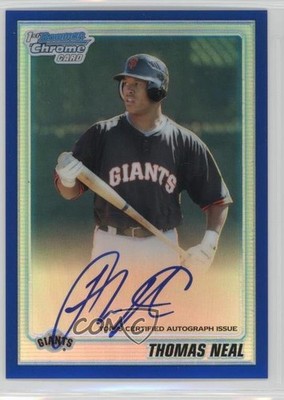 2010 Bowman Chrome Prospects Blue Refractor 86/150 Thomas Neal #BCP99 Auto 0b5