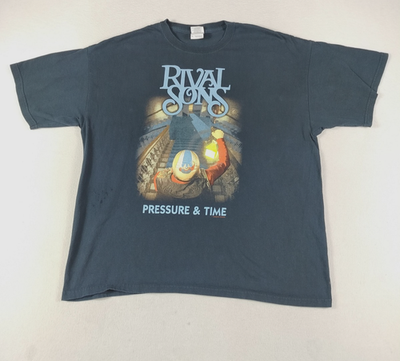 #ad Rival Sons Shirt Mens XL Blue Pressure amp; Time Graphic Band Tee Gildan Rock $19.99