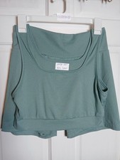 Large Sage Green spandex ribbed Crop Tank and Shorts workout outfit. Runs small