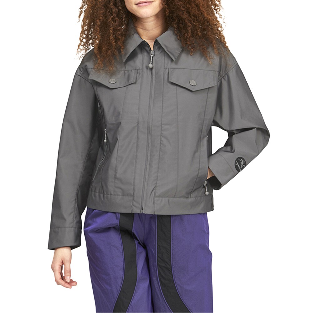 PUMA Pronounce X Woven Full Zip Jacket Womens Grey Casual Athletic Outerwear 534