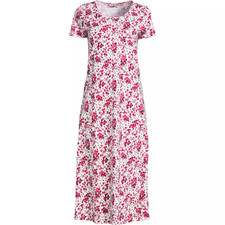 NWT Lands' End Women's Cotton Short Sleeve Midcalf Nightgown