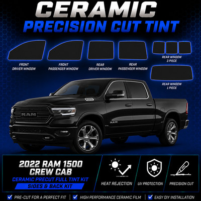 2022 Ram 1500 Crew Cab Ceramic Precut Full Tint Kit Sides Back