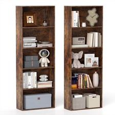 2PCS 5-Tier Freestanding Open Bookshelf w/2 Anti-tipping Devices for Living Room
