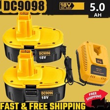 1PACK 2PACK 18V For Dewalt 5.0AH 18 VOLT XRP DC9096 DC9098 NiMh Battery DC9099
