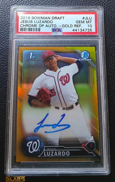 JESUS LUZARDO 2016 BOWMAN DRAFT CHROME GOLD REFRACTOR AUTO /50 PSA 10 GEM