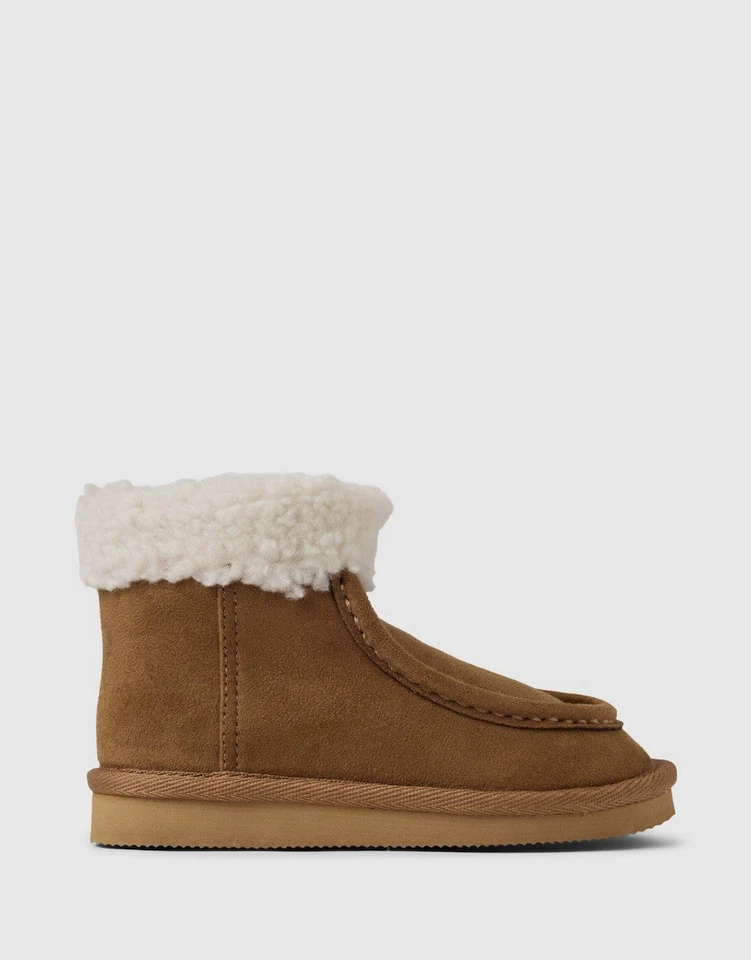 GAP Bebé Niño Pequeño Botines Tostado Sherpa Forro Gamuza Sin Cordones (tallas: 6,7,8,9,10) Foto 4 de 4