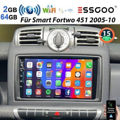 Android 15 Für Smart Fortwo 451 2005-10 64G Autoradio Apple Carplay GPS Navi RDS