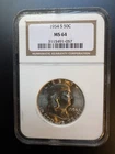 1954-S Franklin 50C Silver Half Dollar, NGC MS64