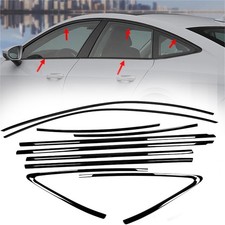 For Audi A7 S7 2012-2018 Window Molding Strips Trim Accessories Stainless Black