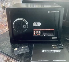  Grimtron Smart Biometric Safe 0.80 cu ft – Fingerprint Lock Box, Backlit Keypad