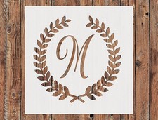 Laurel Leaf - Script M Mylar Stencil Template for Boho Floral DIY Art - StencilA
