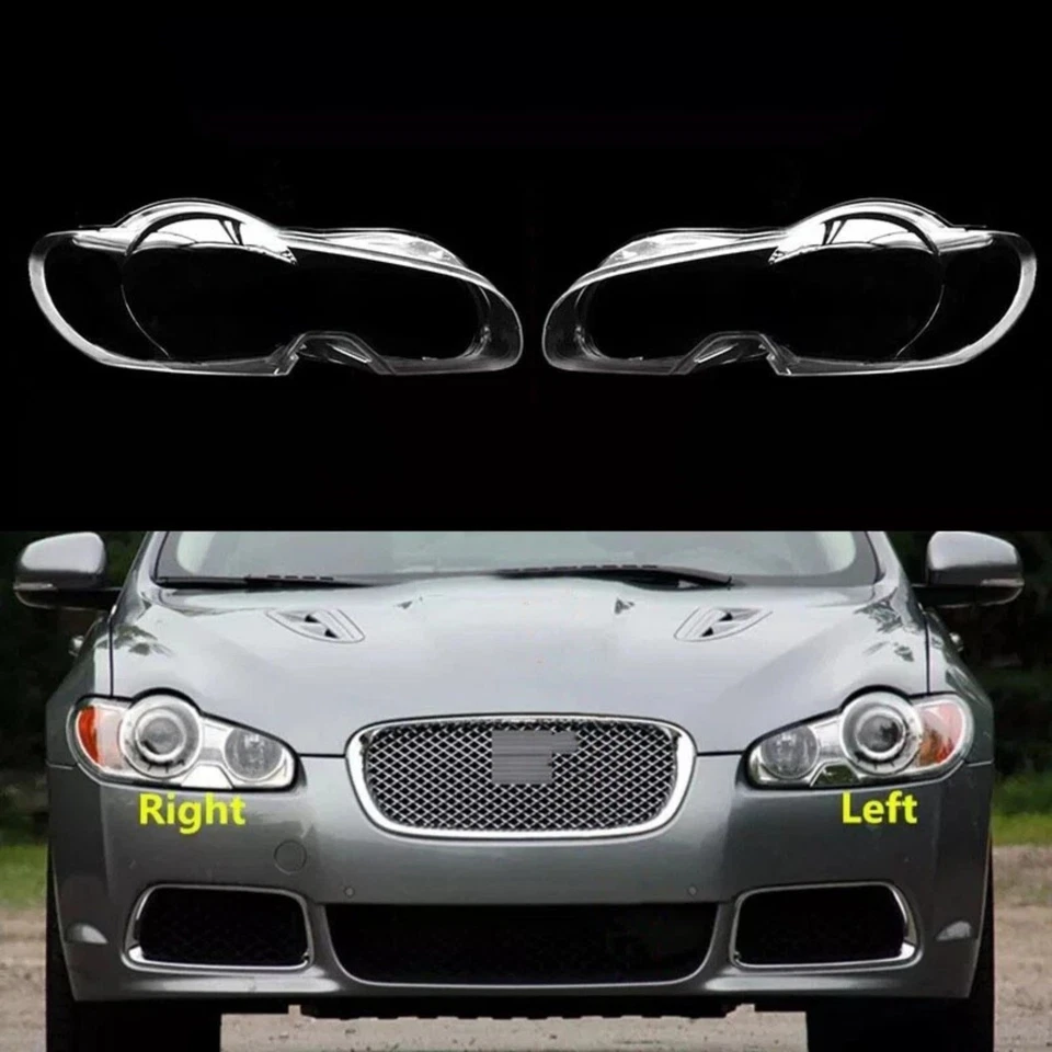 New Left+Right Headlight Clear Lens Cover + Sealant for Jaguar XF 2009 2010 2011 Foto 4 de 4