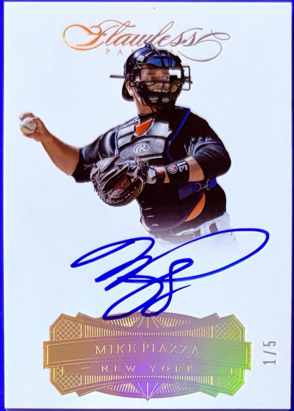 Mike Piazza, 2017 Panini Flawless Gold Parallel Auto #d 1/5, New York Mets HOFer