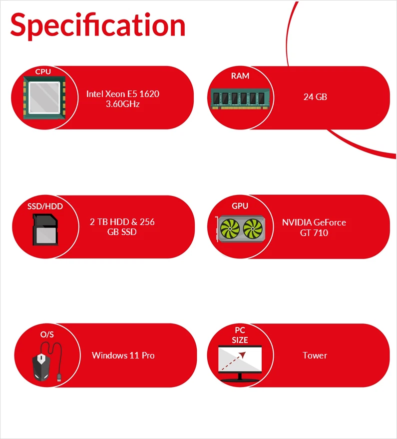 Lenovo ThinkStation S30 Tower PC Intel Xeon E5 1620 24GB RAM 256GB SSD Win 11 - Image 4 of 4