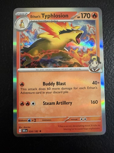 Pokemon Ethan's Typhlosion Destined Rivals 34/182 Normal Holo Near Mint English
