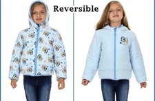 NWT BLUEY Puffer Jacket Coat Girls Size 4T Disney Winter Hoodie Bingo Unisex