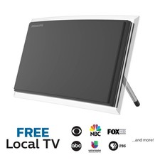 Philips Crystal HD Indoor Amplified TV Antenna with 6' Coaxial Cable Black