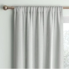 Room Essentials 42"x63" Blackout Baby Striped Window Curtain Panel Gray/Ivory