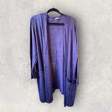Lularoe Caroline Cardigan Sweater 2XL Purple Heather Print NWT