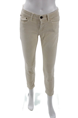 Closed Womens Cropped Ankle Beige Mid Rise Button Pants Size 26