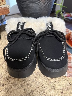 Women s House Shoe Boots Slip On Sz 7 Short Memory Foam Fleece Indoor Outdoor