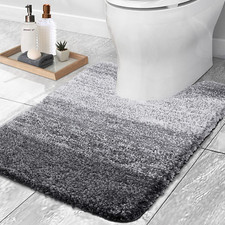 Luxury Toilet Rugs U-Shaped, Extra Soft and Absorbent Microfiber Bathroom Rugs,