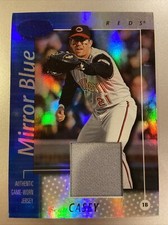 2002 Leaf Certified Mirror Blue Reds Baseball Card #73 Sean Casey Jsy /75