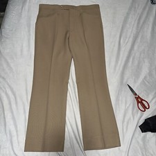Vintage 60s 70s Men  s Pants SANSABELT Brown Polyester Disco Leisure Golf