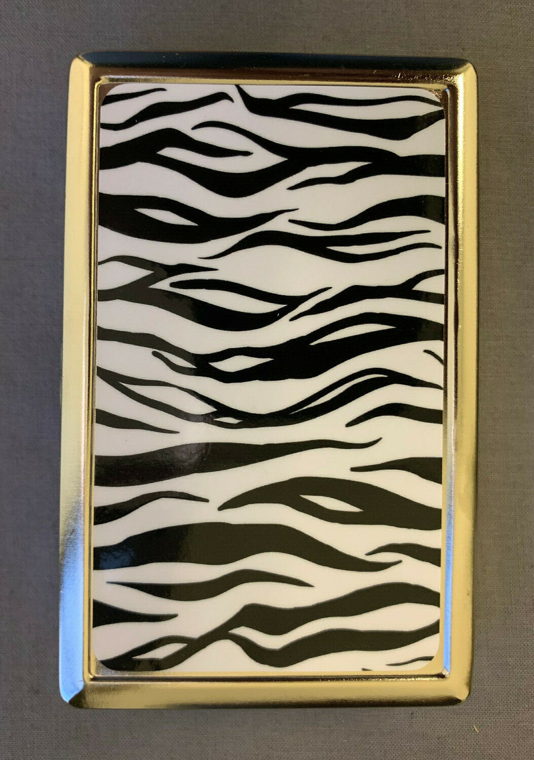 White Tiger Print Silver Case / Metal Wallet Card Money Holder
