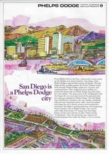 1968 Phelps Dodge Print Ad ~ San Diego, CA ~ Copper, Aluminum & Alloy Products