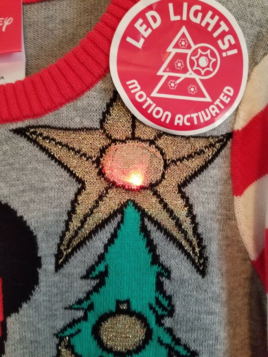 Mickey Mouse Christmas Sweater Light Up Star X Small 4 5 Mickey Mouse Christmas Sweater Light Up Star X Small 4 5