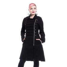 Poizen Industries Dark Romance Coat Ladies Black Goth Emo Punk