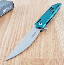 MTech Linerlock Assisted Folding Knife 3.5" 3Cr13 Steel Blade Aluminum Handle