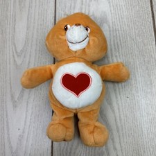 2002 Vtg Care Bears Tender heart Bear White Orange 10" Plush Toy