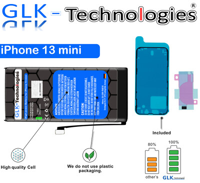 GLK-Technologies  für iPhone 13 Mini Akku  Hohe Kapazität Accu Battery Ohne Set