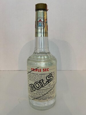 Vintage 1980 BOLS Triple Sec Liquor Bottle - Glass 750 ML Great Condition! EMPTY