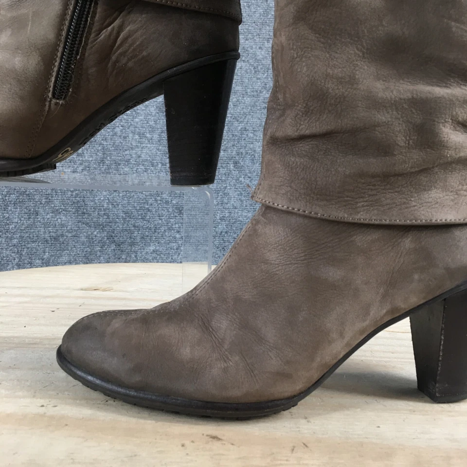 Paul Green Munchen Boots Womens US 7.5 UK5 Tall Pull On Riding Boot Taupe Heels - Image 3 of 4