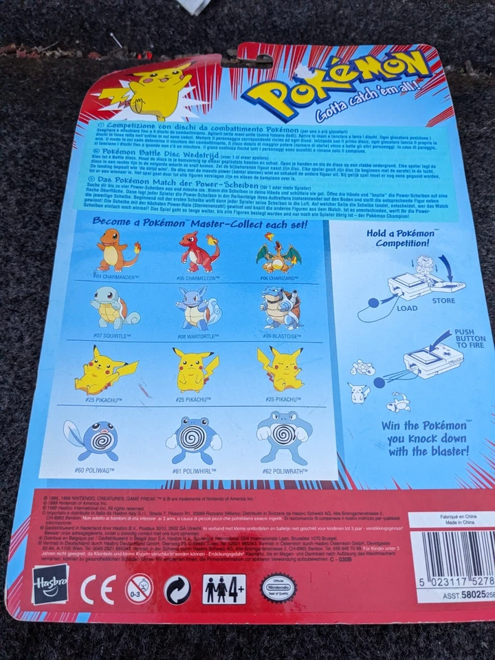 POKEMON-PIKACHU-Poke BALL BLASTER-с боевыми дисками #25 в 3 позах-NOS винтажный - Изображение 2 из 2