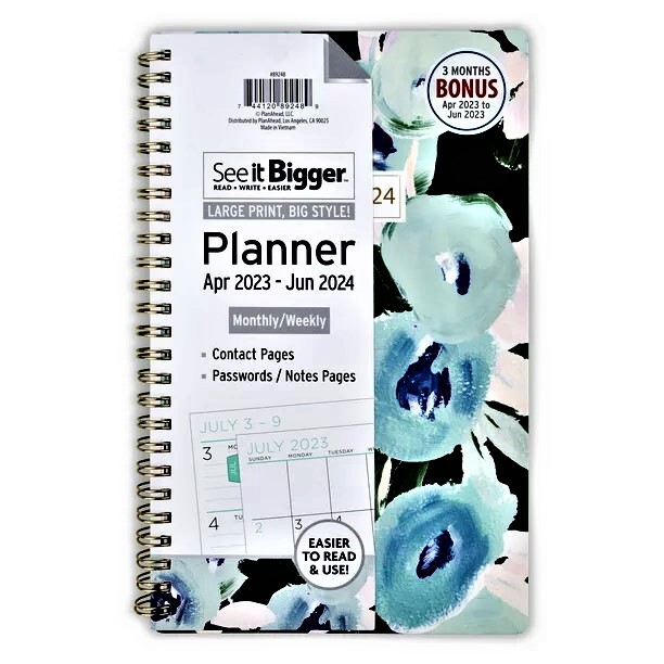 see-it-bigger-2023-2024-academic-monthly-planner-contacts-notes-passwords-ebay