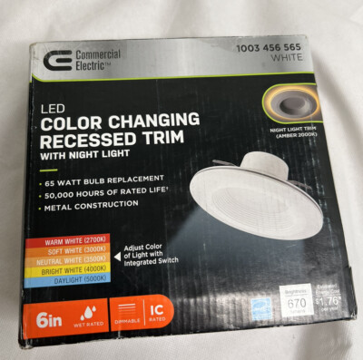 Commercial Electric 6 in. Selectable CCT Integrated LED Recessed Light ...