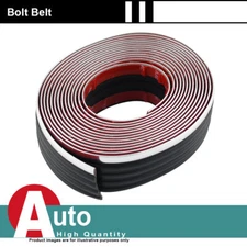 Black & Silver Bolt Belt 236" Exterior Guard Roll Chrome Fit 1988-1998 GMC Chevy